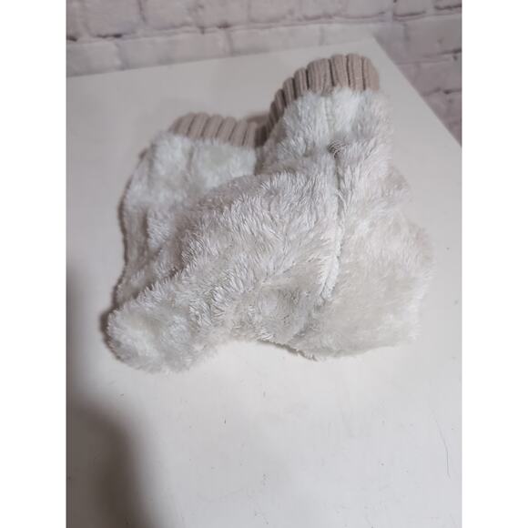 UGG Fleece Lined Cream Tan Winter Cable Knit PomPom Beanie Hat - Picture 6 of 6